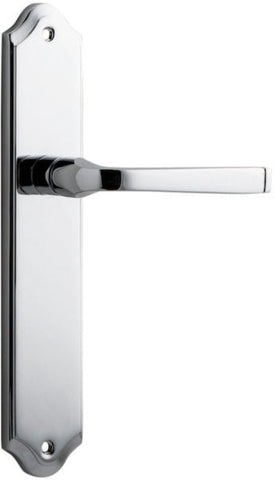 IVER Annecy Door Lever Handle On Shouldered Backplate | Passage Lever Set Only | 9 Finishes - Polished Chrome