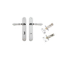 Iver Sarlat Solid Brass Door Lever on Oval Backplate | Separate Privacy Kit | 10 Finishes - Polished Chrome