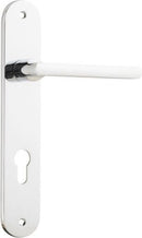 Iver Baltimore Solid Brass Door Lever on Oval Backplate | Entrance Lever Set Only | 7 Finishes - Polished Chrome