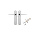 Iver Baltimore Solid Brass Door Lever on Oval Backplate | Passage Kit | 7 Finishes - Polished Chrome