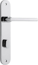Iver Baltimore Solid Brass Door Lever on Oval Backplate | Privacy Lever Set Only | 7 Finishes - Polished Chrome