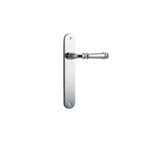 Iver Verona Solid Brass Door Lever on Oval Backplate | Passage Lever Set Only | 9 Finishes - Polished Chrome