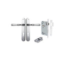 Iver Verona Solid Brass Door Lever on Oval Backplate | Entrance Kit (Key/Key) | 9 Finishes - Polished Chrome