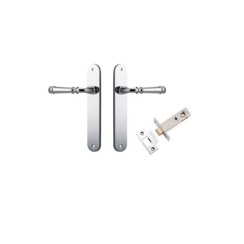 Iver Verona Solid Brass Door Lever on Oval Backplate | Passage Kit | 9 Finishes - Polished Chrome