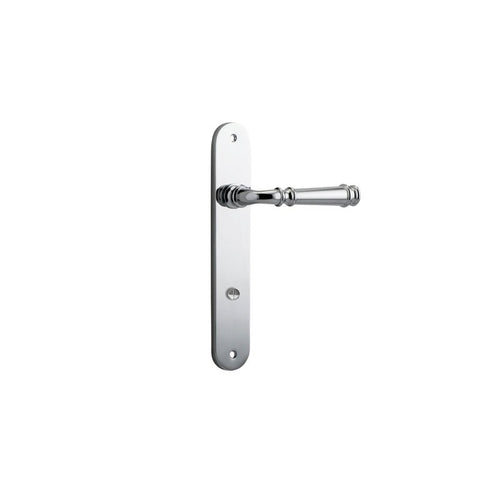 Iver Verona Solid Brass Door Lever on Oval Backplate | Privacy Lever Set Only | 9 Finishes - Polished Chrome