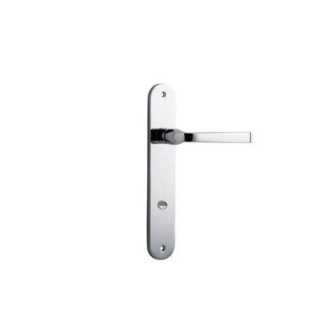 Iver Annecy Solid Brass Door Lever on Oval Backplate | Privacy Lever Set Only | 9 Finishes - Polished Chrome