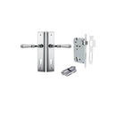 IVER Verona Door Lever Handle On Stepped Backplate | Entrance Kit (Key/Key) | 9 Finishes - Polished Chrome