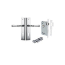 IVER Verona Door Lever Handle On Stepped Backplate | Entrance Kit (Key/Thumb) | 9 Finishes - Polished Chrome