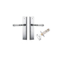 IVER Verona Door Lever Handle On Stepped Backplate | Passage Kit | 9 Finishes - Polished Chrome