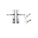 IVER Verona Door Lever Handle On Stepped Backplate | Separate Privacy Kit | 9 Finishes - Polished Chrome