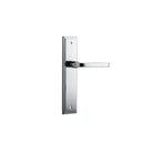 IVER Annecy Door Lever Handle On Stepped Backplate | Passage Lever Set Only | 9 Finishes - Polished Chrome