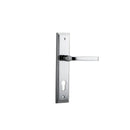 IVER Annecy Door Lever Handle On Stepped Backplate | Entrance Lever Set Only | 9 Finishes - Polished Chrome