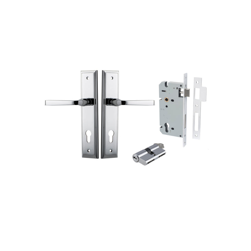 IVER ANNECY DOOR LEVER HANDLE ON STEPPED BACKPLATE - CUSTOMISE TO YOUR NEEDS
