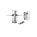 IVER Annecy Door Lever Handle On Stepped Backplate | Entrance Kit (Key/Thumb) | 9 Finishes - Polished Nickel