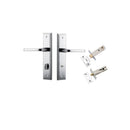 IVER Annecy Door Lever Handle On Stepped Backplate | Separate Privacy Kit | 9 Finishes - Polished Nickel
