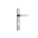 IVER Bronte Door Lever Handle On Rectangular Backplate | Entrance Lever Set Only | 7 Finishes - Polished Chrome