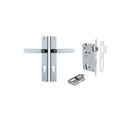 IVER Bronte Door Lever Handle On Rectangular Backplate | Entrance Kit (Key/Key) | 7 Finishes - Polished Chrome