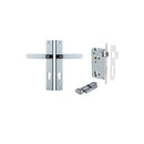IVER Bronte Door Lever Handle On Rectangular Backplate | Entrance Kit (Key/Thumb) | 7 Finishes - Polished Chrome