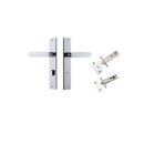 IVER Bronte Door Lever Handle On Rectangular Backplate | Separate Privacy Kit | 7 Finishes - Polished Chrome