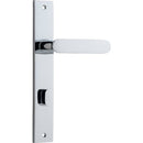IVER Bronte Door Lever Handle On Rectangular Backplate | Privacy Lever Set Only | 7 Finishes - Polished Chrome