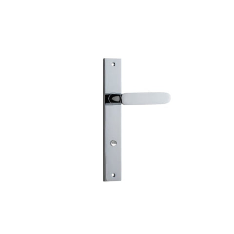 IVER Bronte Door Lever Handle On Rectangular Backplate | Passage Lever Set Only | 7 Finishes - Polished Chrome