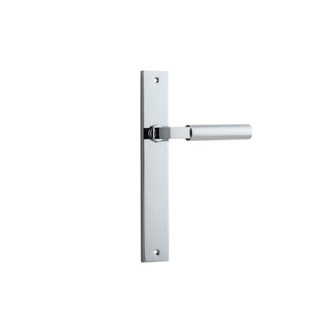IVER Berlin Door Lever Handle On Rectangular Backplate | Passage Lever Set Only | 7 Finishes - Polished Chrome