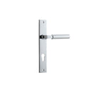 IVER Berlin Door Lever Handle On Rectangular Backplate | Entrance Lever Set Only | 7 Finishes - Polished Chrome