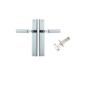 IVER Berlin Door Lever Handle On Rectangular Backplate | Passage Kit | 7 Finishes - Polished Chrome