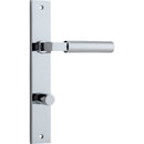 IVER Berlin Door Lever Handle On Rectangular Backplate | Privacy Lever Set Only | 7 Finishes - Polished Chrome