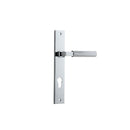 IVER Brunswick Door Lever Handle On Rectangular Backplate | Entrance Lever Set Only | 6 Finishes - Polished Chrome