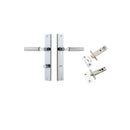IVER Brunswick Door Lever Handle On Rectangular Backplate | Separate Privacy Kit | 6 Finishes - Polished Chrome