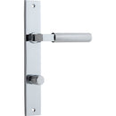 IVER Brunswick Door Lever Handle On Rectangular Backplate | Privacy Lever Set Only | 6 Finishes - Polished Chrome