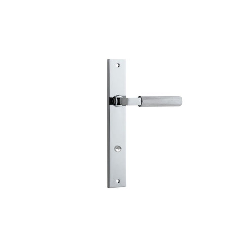 IVER Brunswick Door Lever Handle On Rectangular Backplate | Passage Lever Set Only | 6 Finishes - Polished Chrome