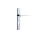 IVER Como Door Lever Handle On Rectangular Backplate | Entrance Lever Set Only | 7 Finishes - Polished Chrome