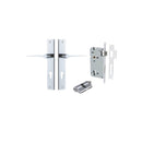 IVER Como Door Lever Handle On Rectangular Backplate | Entrance Kit (Key/Key) | 7 Finishes - Polished Chrome