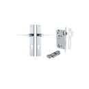 IVER Como Door Lever Handle On Rectangular Backplate | Entrance Kit (Key/Thumb) | 7 Finishes - Polished Chrome