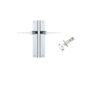IVER Como Door Lever Handle On Rectangular Backplate | Passage Kit | 7 Finishes - Polished Chrome