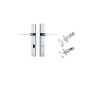 IVER Como Door Lever Handle On Rectangular Backplate | Separate Privacy Kit | 7 Finishes - Polished Chrome