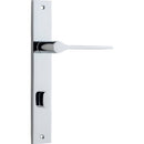 IVER Como Door Lever Handle On Rectangular Backplate | Privacy Lever Set Only | 7 Finishes - Polished Chrome