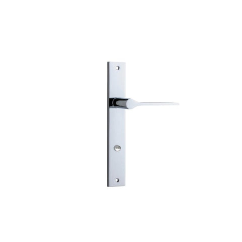 IVER Como Door Lever Handle On Rectangular Backplate | Passage Lever Set Only | 7 Finishes - Polished Chrome