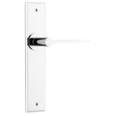 IVER Como Door Lever Handle On Chamfered Backplate | Passage Lever Set Only | 7 Finishes - Polished Chrome