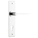 IVER Como Door Lever Handle On Chamfered Backplate | Entrance Lever Set Only | 7 Finishes - Polished Chrome