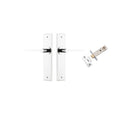 IVER Como Door Lever Handle On Chamfered Backplate | Passage Kit | 7 Finishes - Polished Chrome