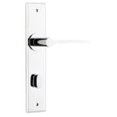 IVER Como Door Lever Handle On Chamfered Backplate | Privacy Lever Set Only | 7 Finishes - Polished Chrome