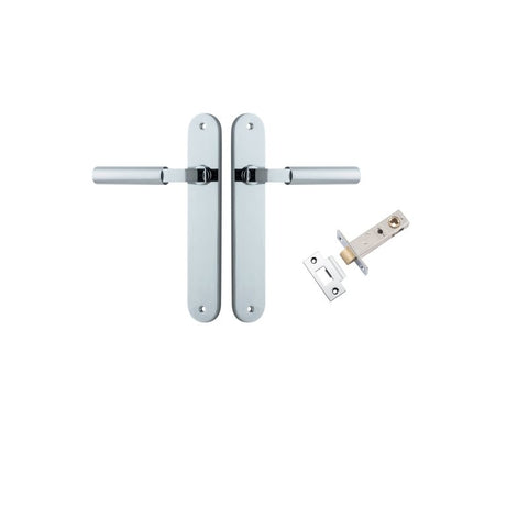 Iver Berlin Solid Brass Door Lever on Oval Backplate | Passage Kit | 7 Finishes - Polished Chrome