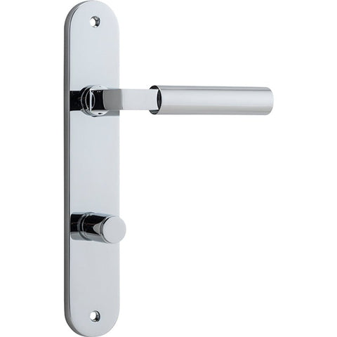 Iver Berlin Solid Brass Door Lever on Oval Backplate | Privacy Lever Set Only | 7 Finishes - Polished Chrome