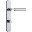 Iver Berlin Solid Brass Door Lever on Oval Backplate | Privacy Lever Set Only | 7 Finishes - Polished Chrome