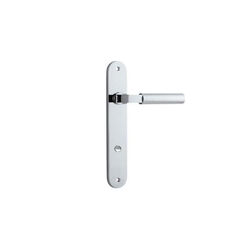 Iver Berlin Solid Brass Door Lever on Oval Backplate | Passage Lever Set Only | 7 Finishes - Polished Chrome