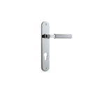 Iver Brunswick Solid Brass Door Lever on Oval Backplate | Entrance Lever Set Only | 6 Finishes - Polished Chrome