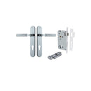 Iver Brunswick Solid Brass Door Lever on Oval Backplate | Entrance Kit (Key/Thumb) | 6 Finishes - Polished Chrome
